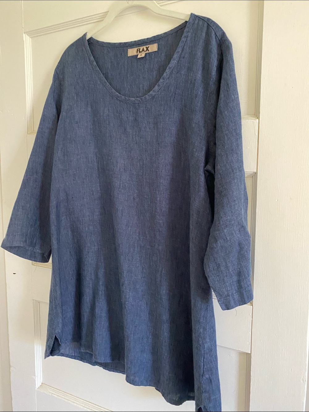 Flax Blue Linen Tunic Top